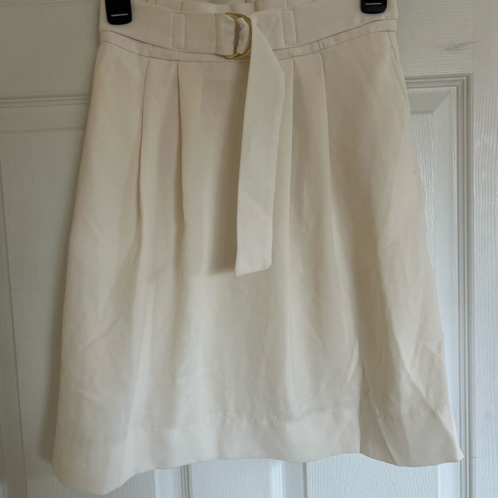 H&M Cream A-Line Skirt with Belt